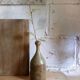 Bottled sandstone vase with a narrow neck