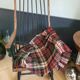 Jaeger tartan pattern blanket, 100% wool - 117x87 - Ref 855