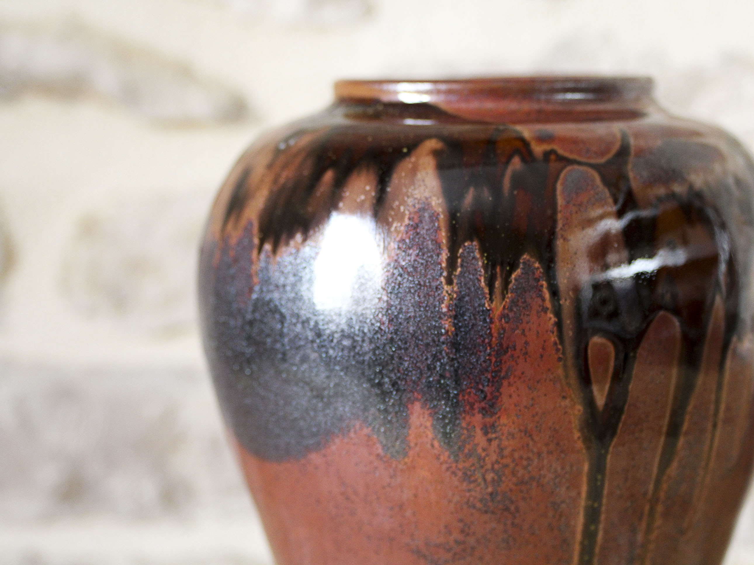 Vase in glazed stoneware by Jean Cacheleux