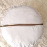 Pouf marocain en cuir Blanc