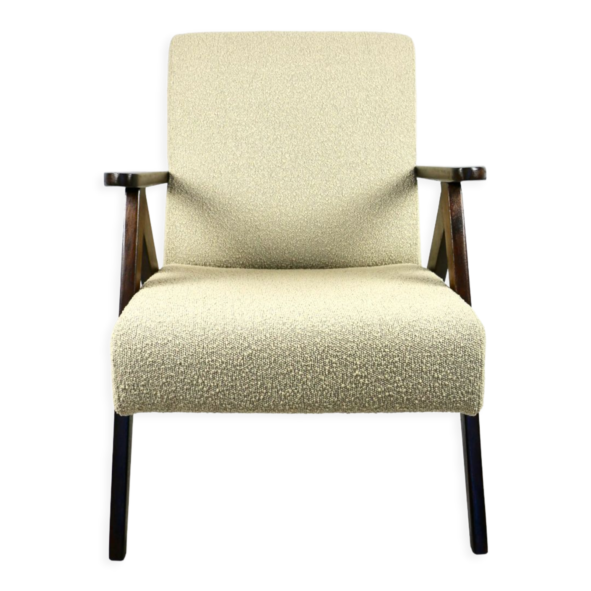 Vintage Beige Boucle Rosewood Model B-310 Lounge Chair, 1970s