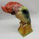 Large Cockatoo Saint-Clément France Hand-Painted Ceramic Tropical Bird