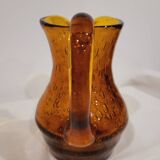 Biot pitcher in bubbled glass