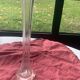 Soliflore vase in pastel pink glass with old art deco facets