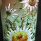 Vase Napoleon lll green opaline enamelled and gilded with fine gold