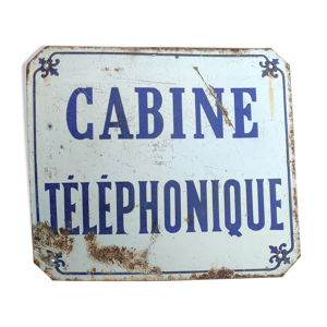 Ancienne plaque émaillée Cabine