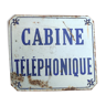 Ancienne plaque émaillée Cabine téléphonique
