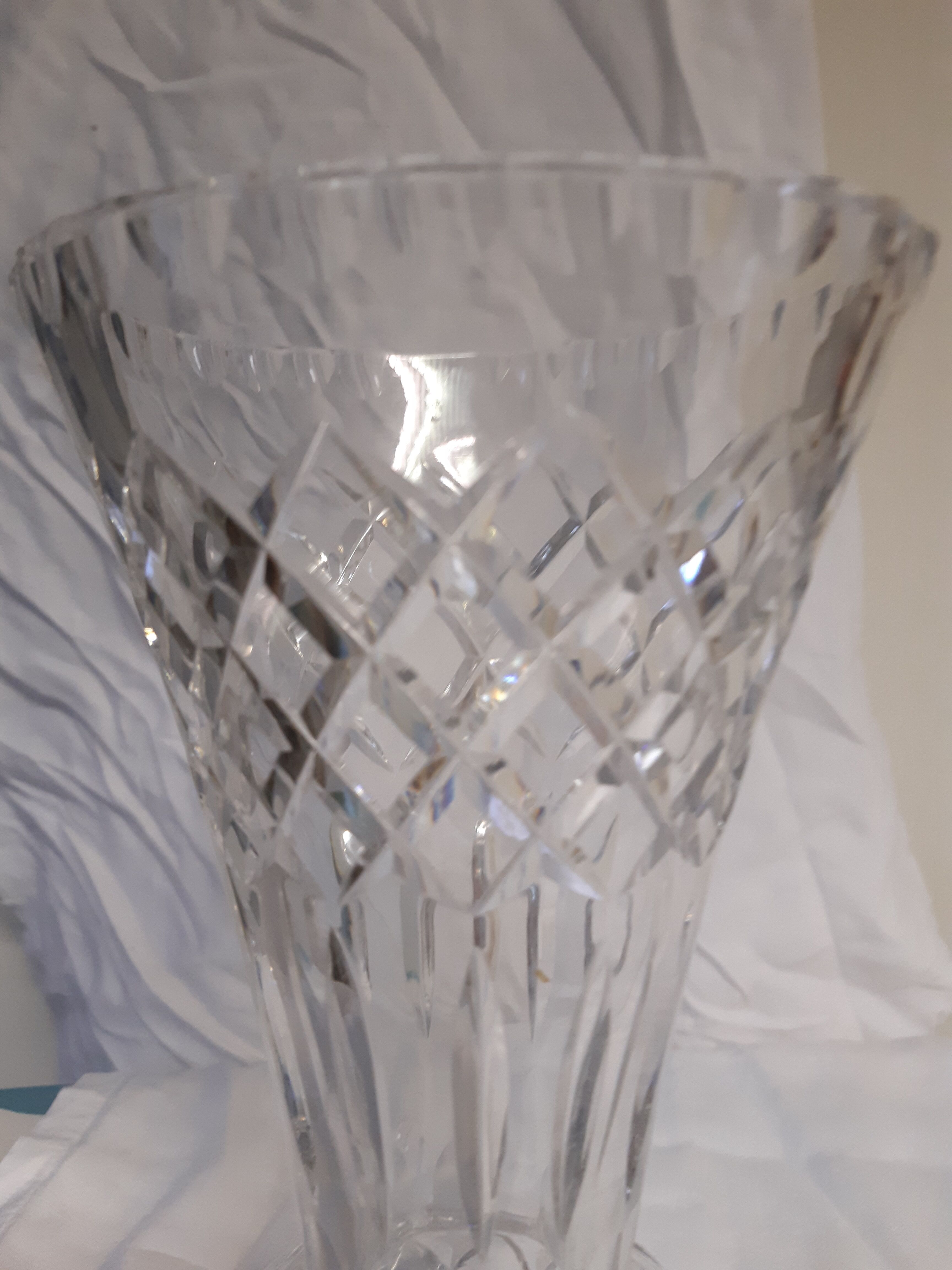 Carved crystal vase