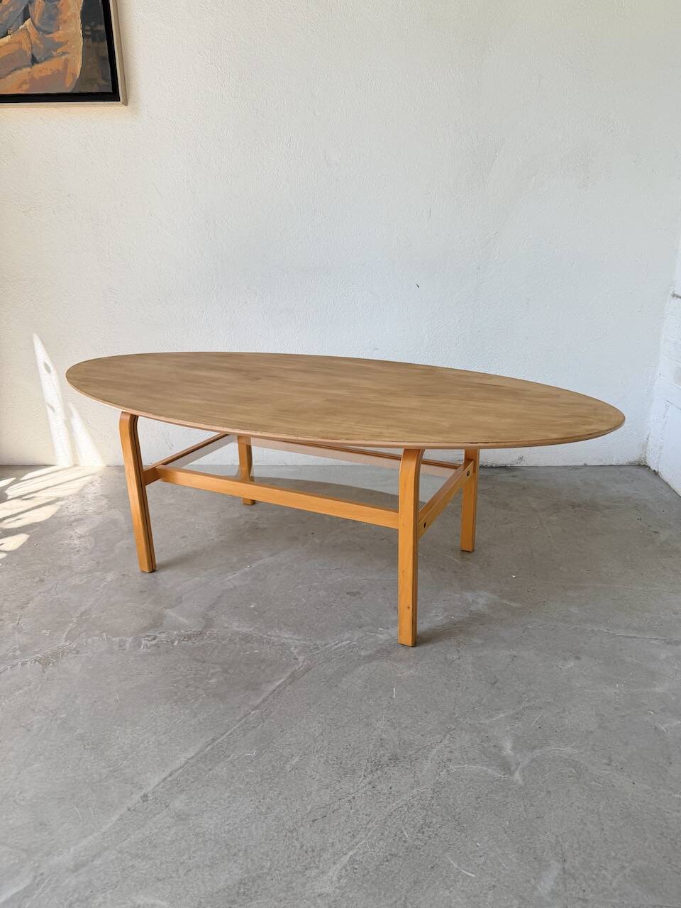 Oval coffee table beech 1980 Aalto Ikea