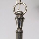 Neoclassical style chandelier in silver-plated metal with 12 lights