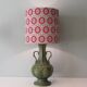 Lampe de table en céramique de Bay Allemagne de l'Ouest 1960 avec abat-jour artisanal