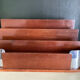 Art deco mail rack mahogany and chrome