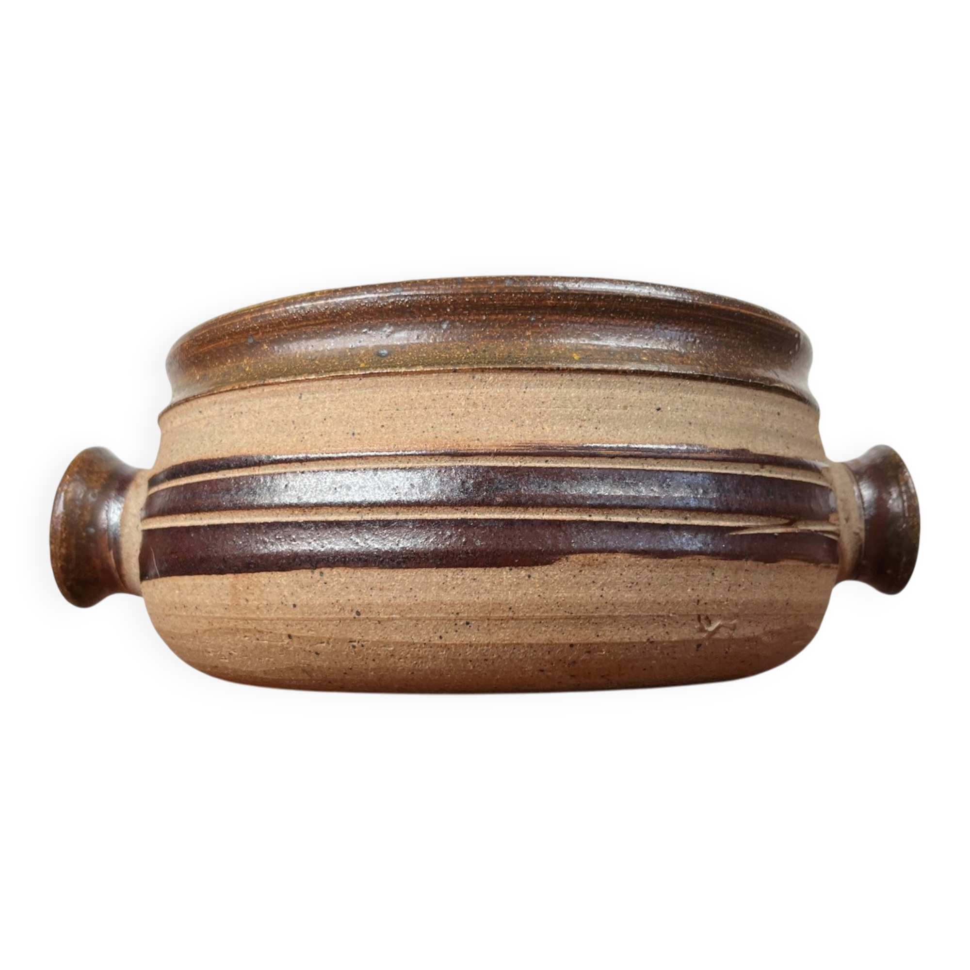 Large studio pottery bowl in modern Danish mid-century style by Tue Poulsen for Tue Keramik, 1960s.