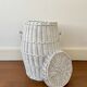 White wicker laundry basket