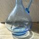 Pichet en verre soufflé bleu 30 cm