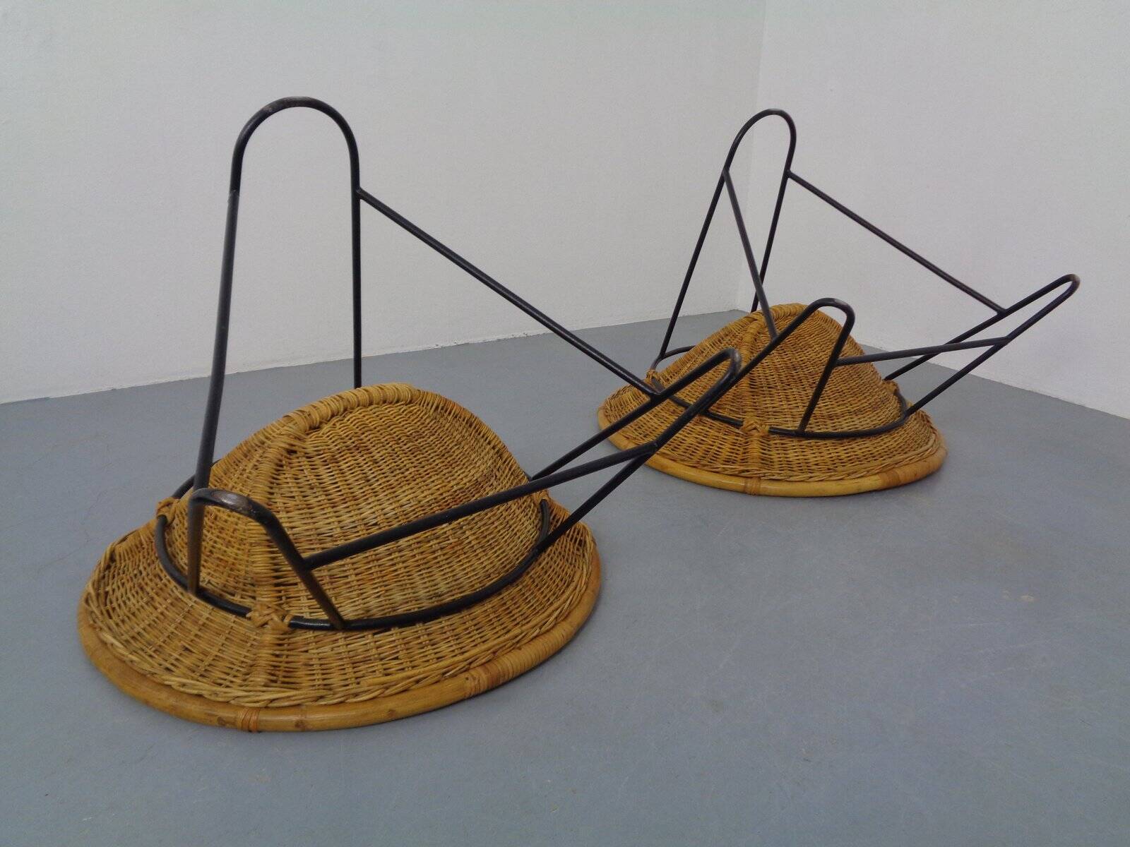 Mid-Century German Bamboo Chairs, 1960s, Set of 2