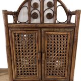 Vintage rattan wall shelf