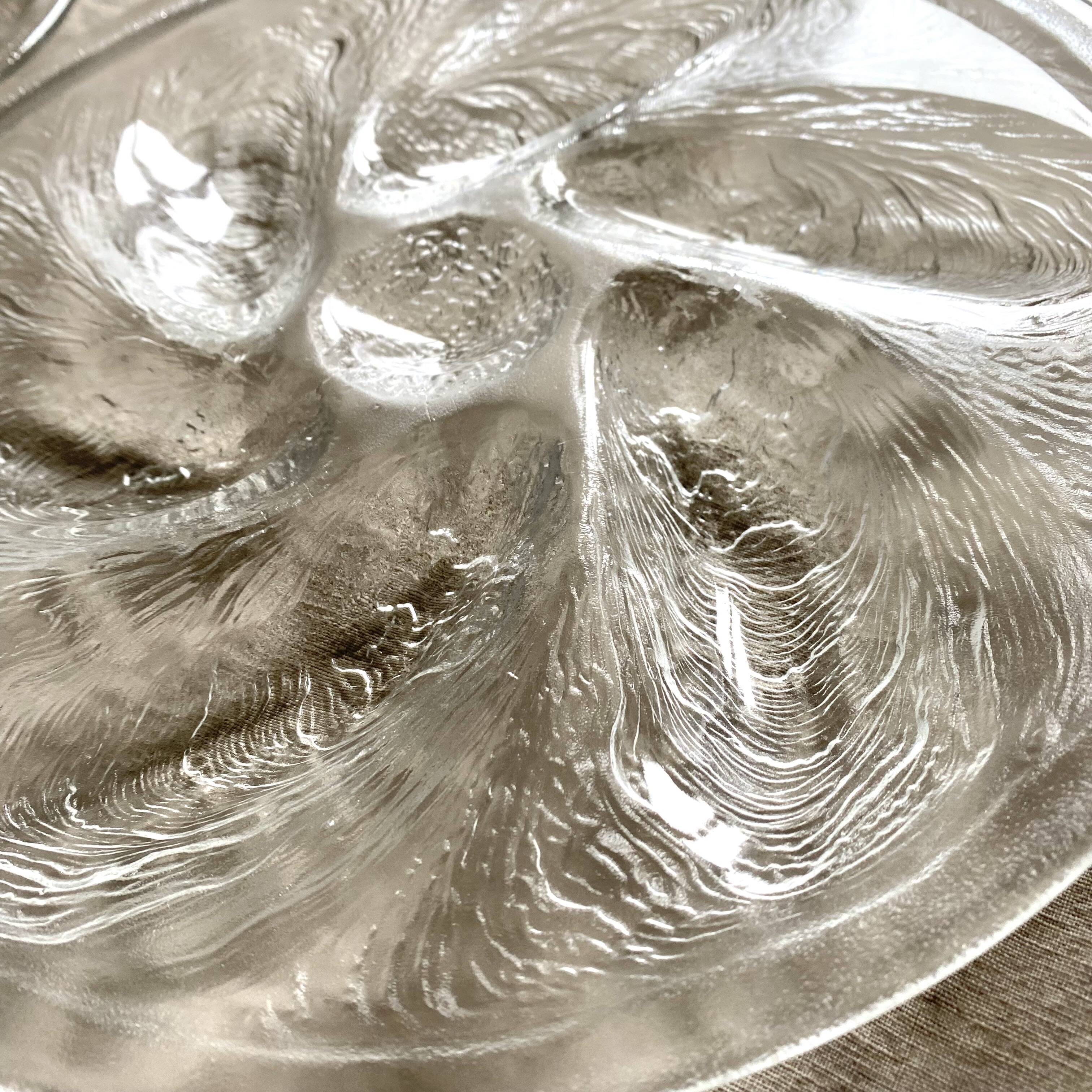 80s glass oyster plates