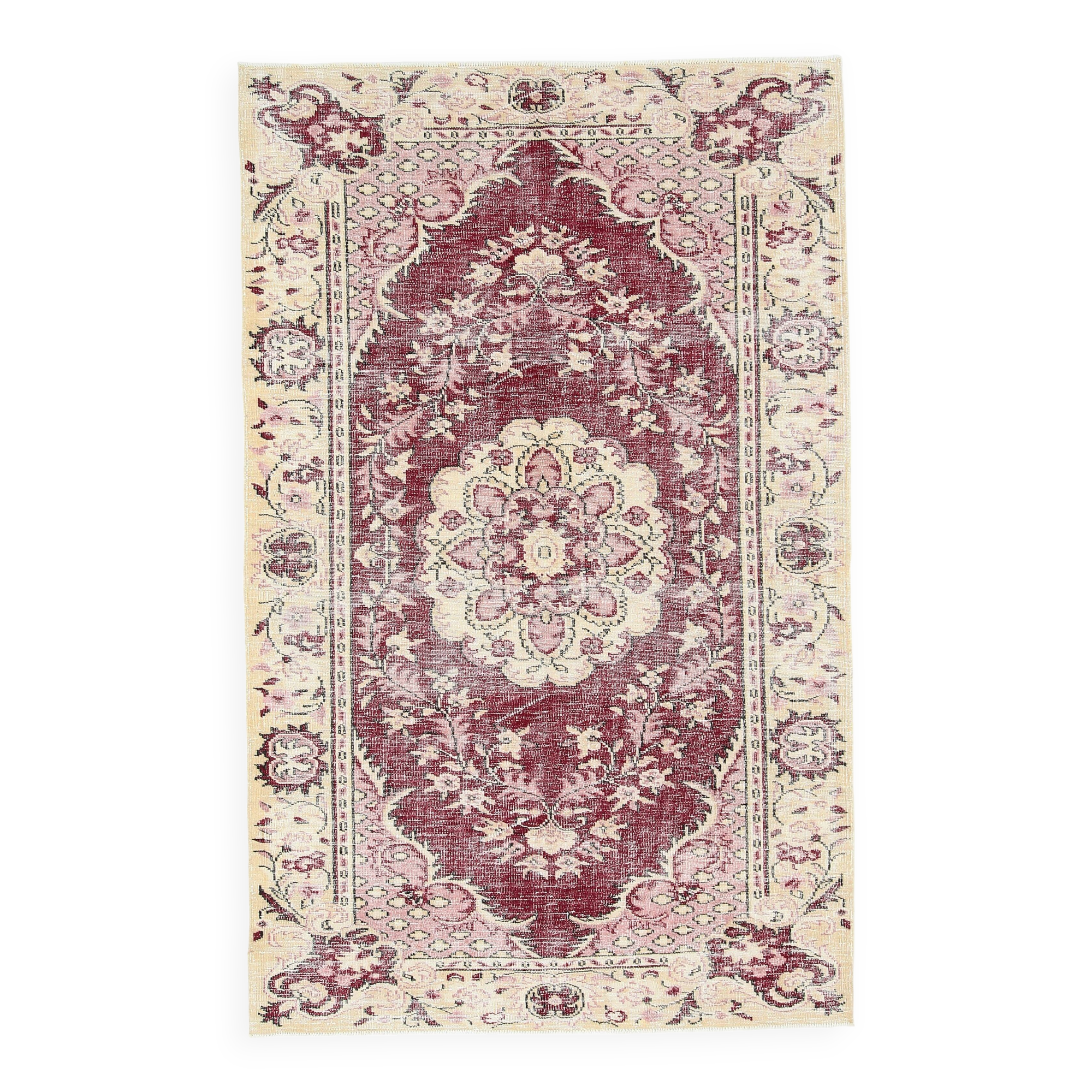 6x9 Rug For Classic Room Burgundy Vintage Persian Rug, 175x282Cm SK5137