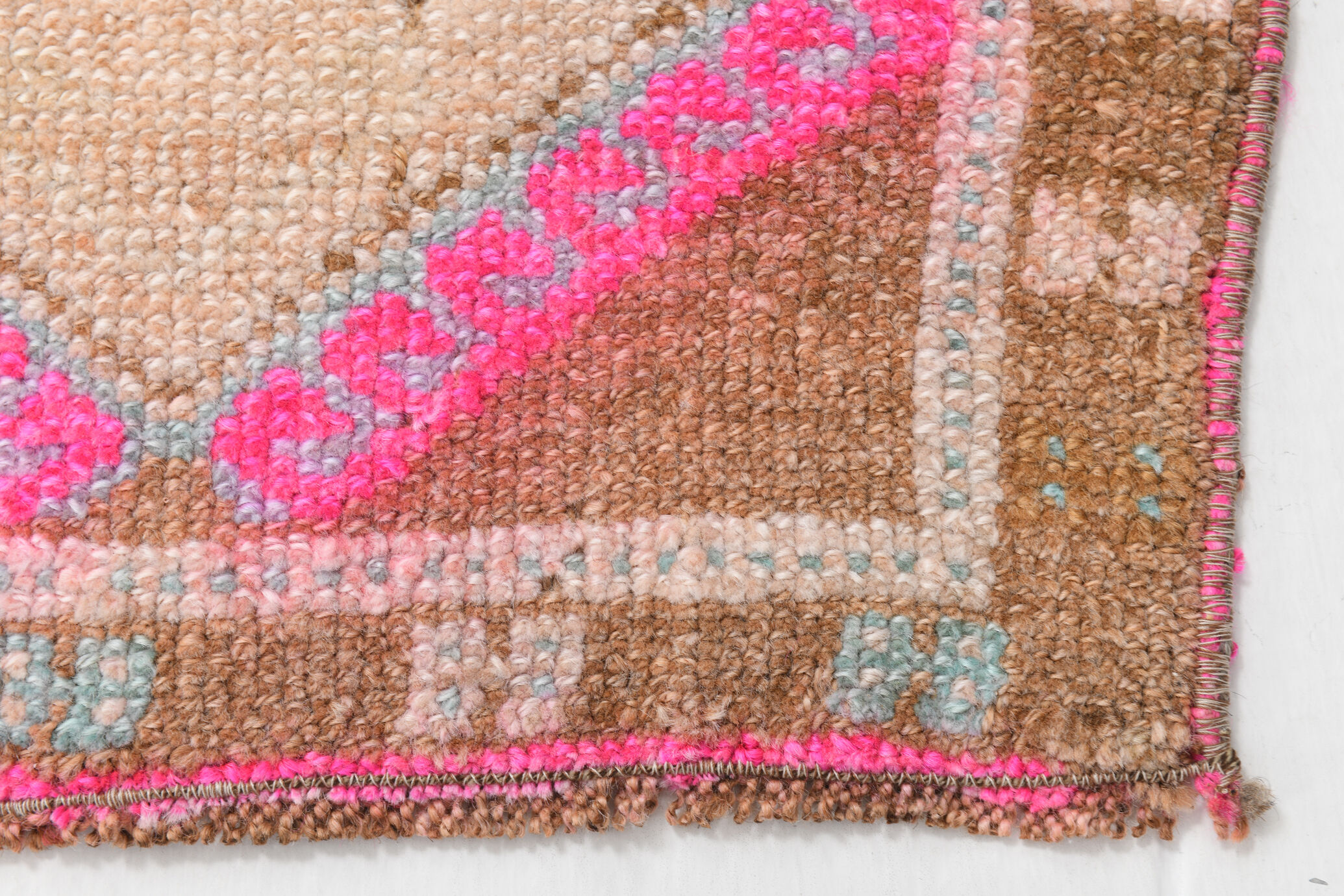 Handmade Wool İn Vintage Door Mat Rug