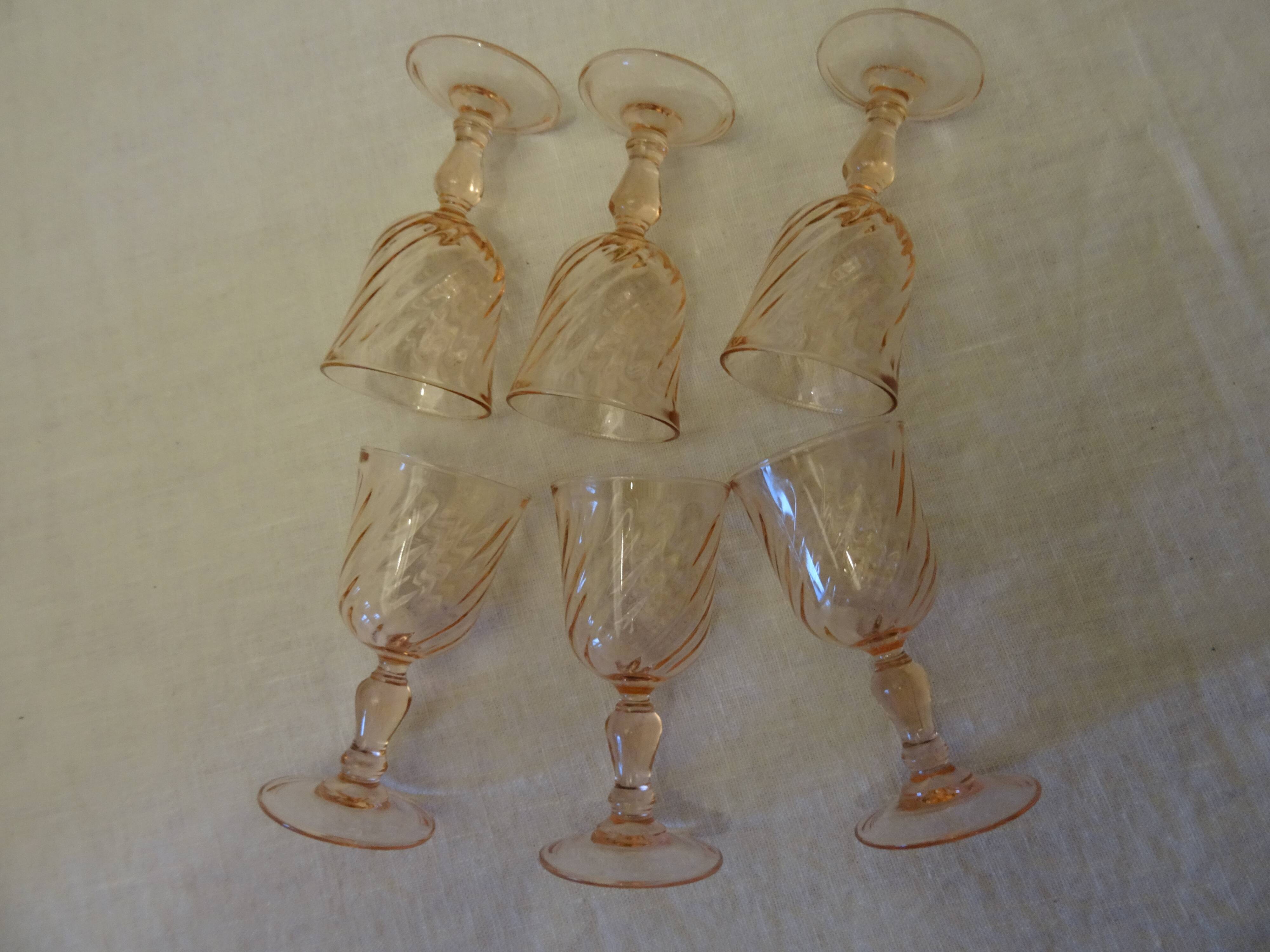 Lot of 6 vintage Rosaline shot glasses