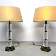 Pair of vintage lucite table lamps, 1980s