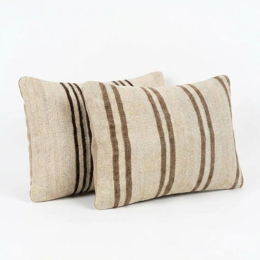 Set of 2 vintage kilim cushion covers 41x61 cm