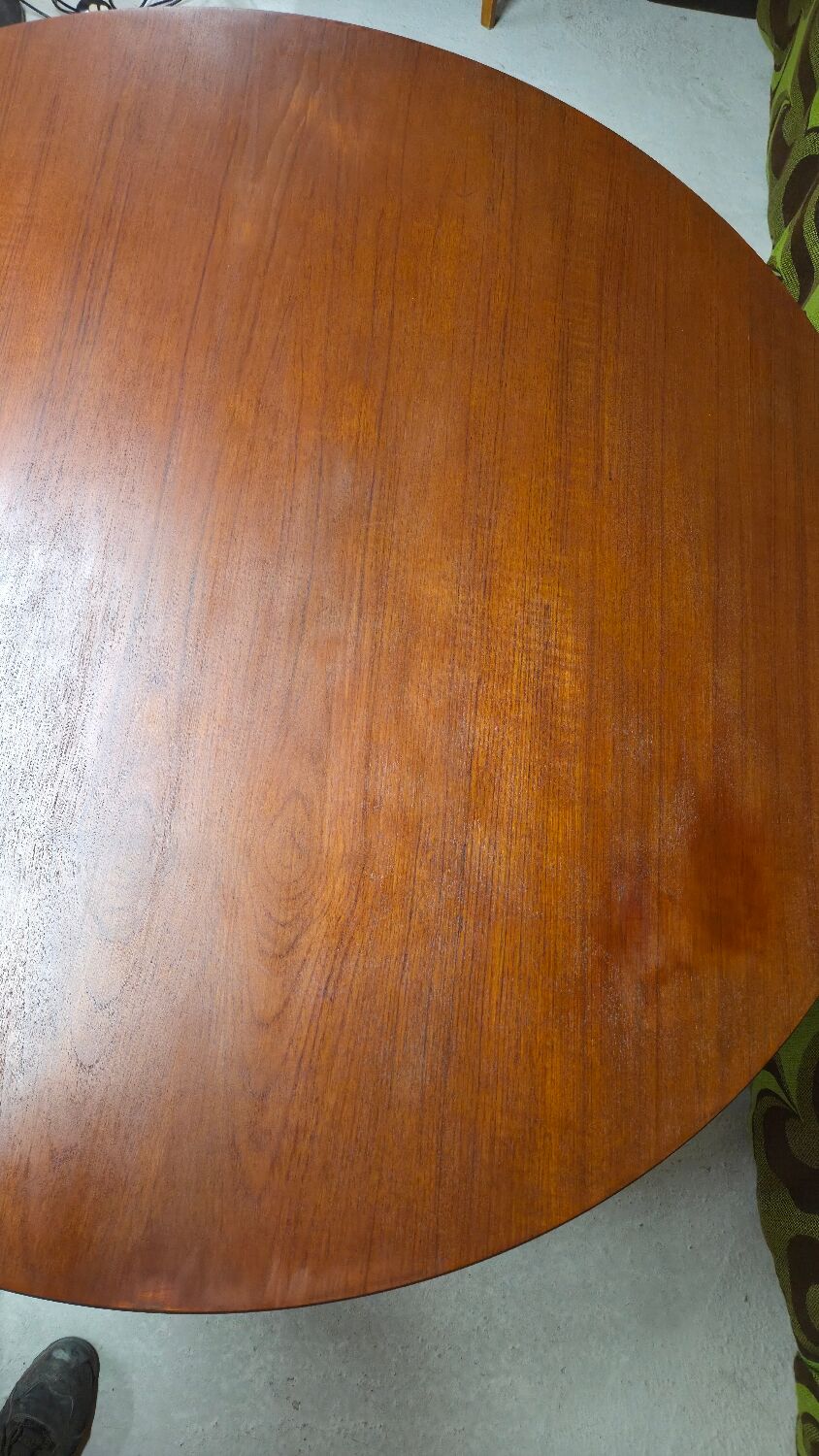 1960 stamped round teak dining table