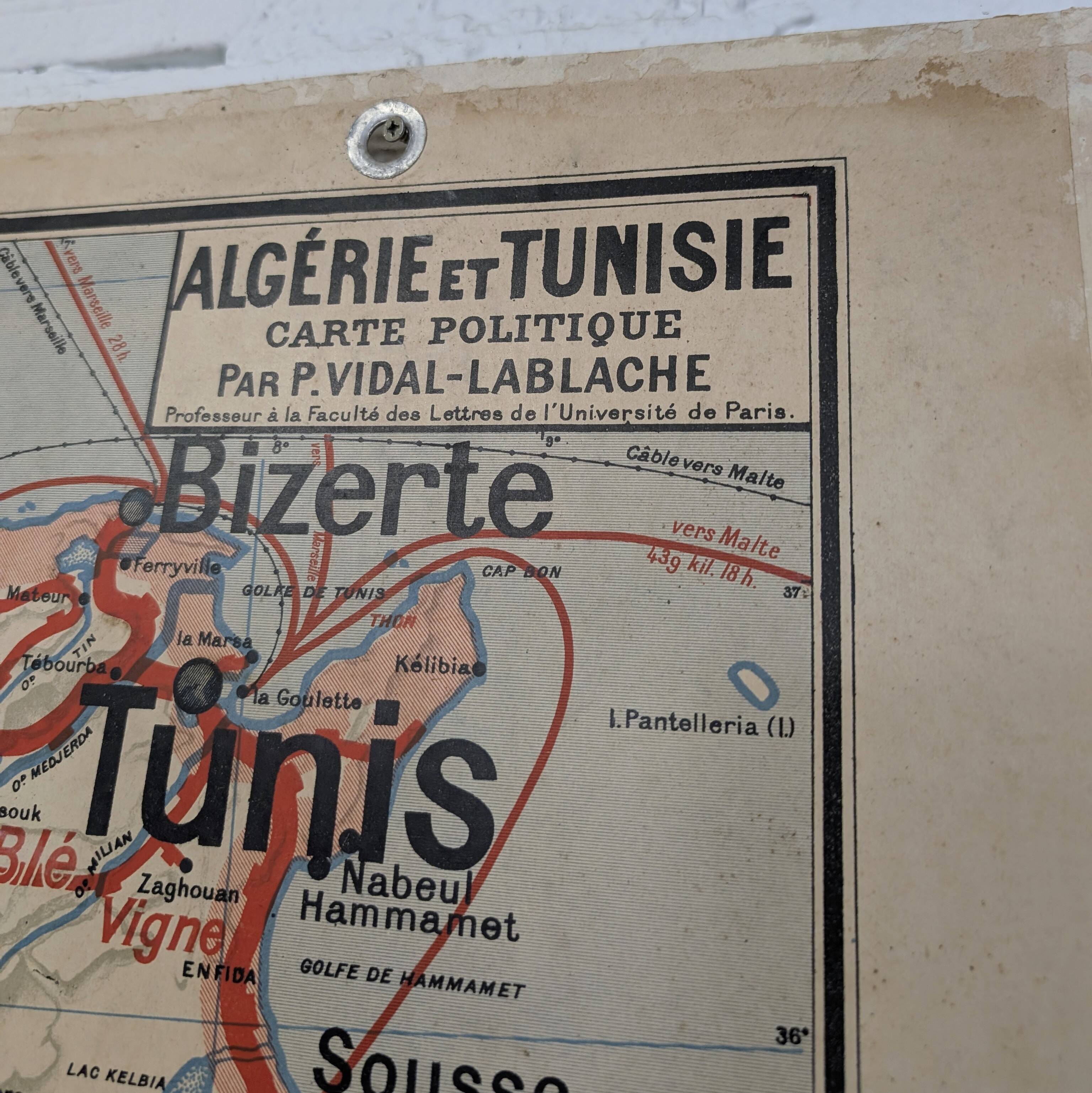 Vidal Lablache school map - Algeria and Tunisia