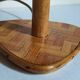 Table lamp in wood and rattan, 50s raffia lampshade