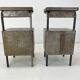 Vintage Industrial Brushed Steel Nightstands, 1920's