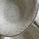 5 hollow plates in hand-speckled Italian ceramic