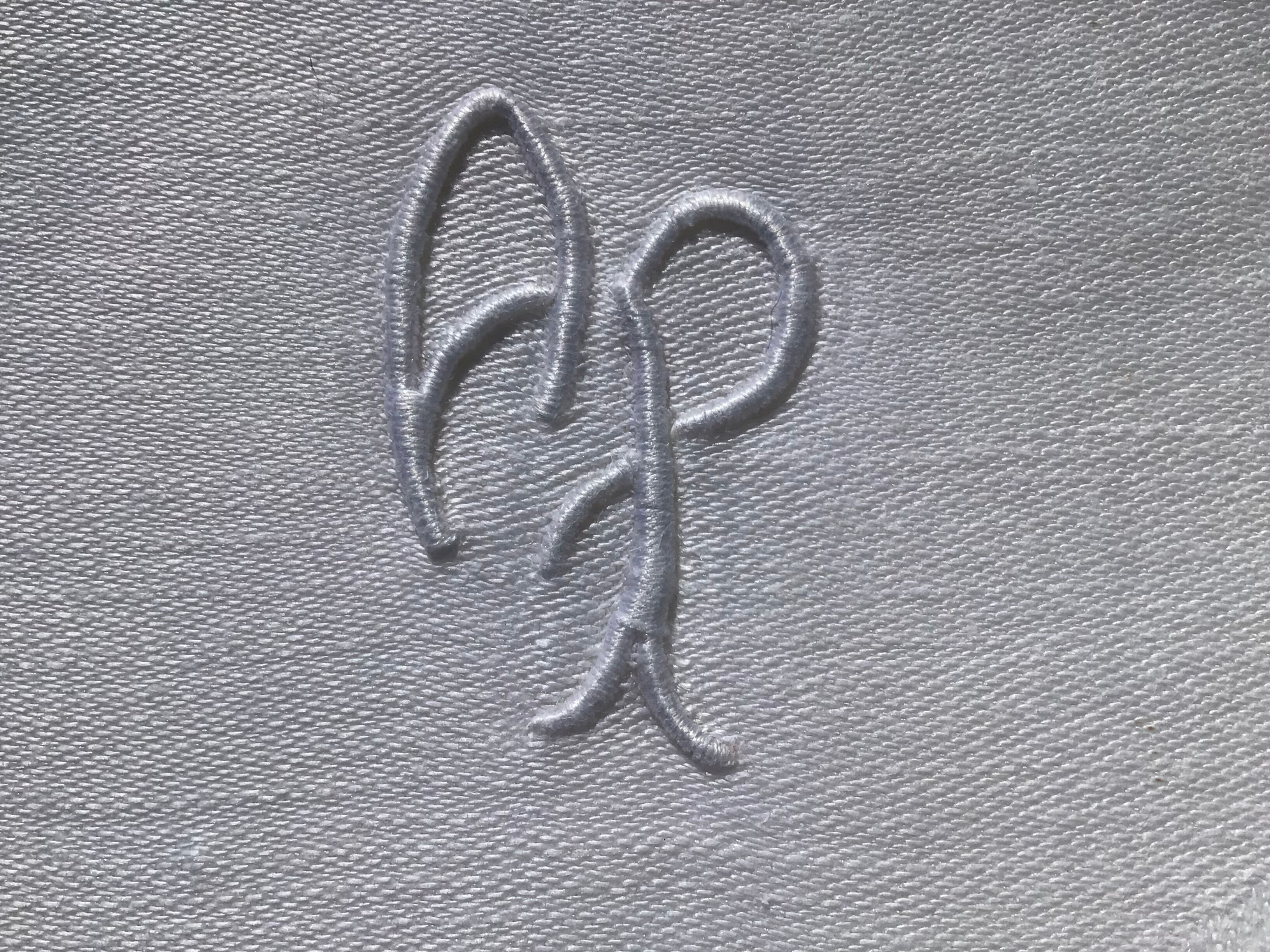 AP embroidered square tablecloth with 6 towels