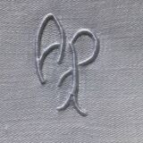 AP embroidered square tablecloth with 6 towels