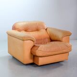 Striking De Sede DS101 Cognac Leather Lounge Chair DS17. Switzerland, 1970s