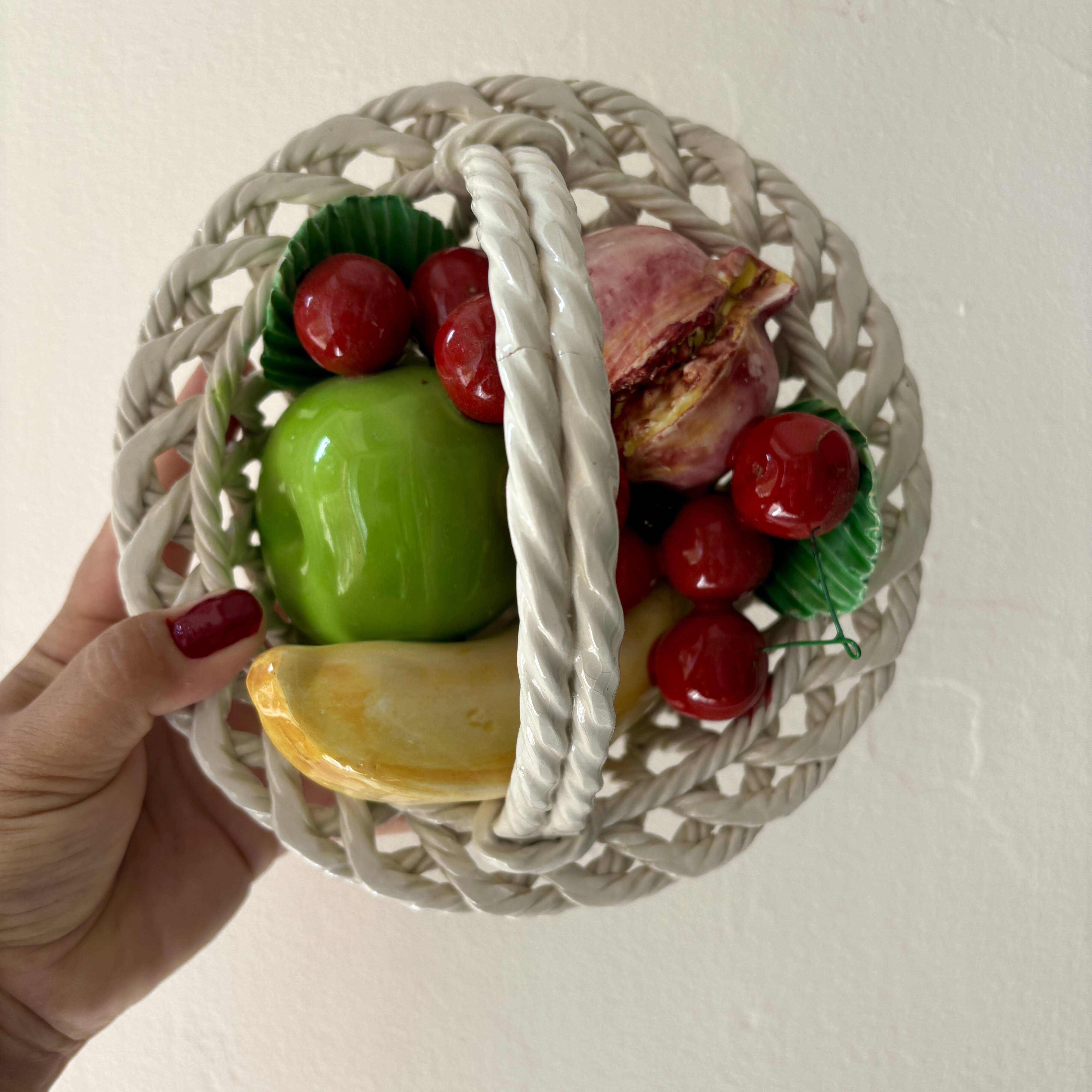 Vintage ceramic fruit basket