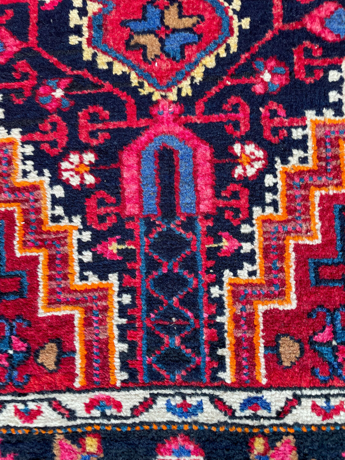 Burgundy Persian rugs pink and midnight blue