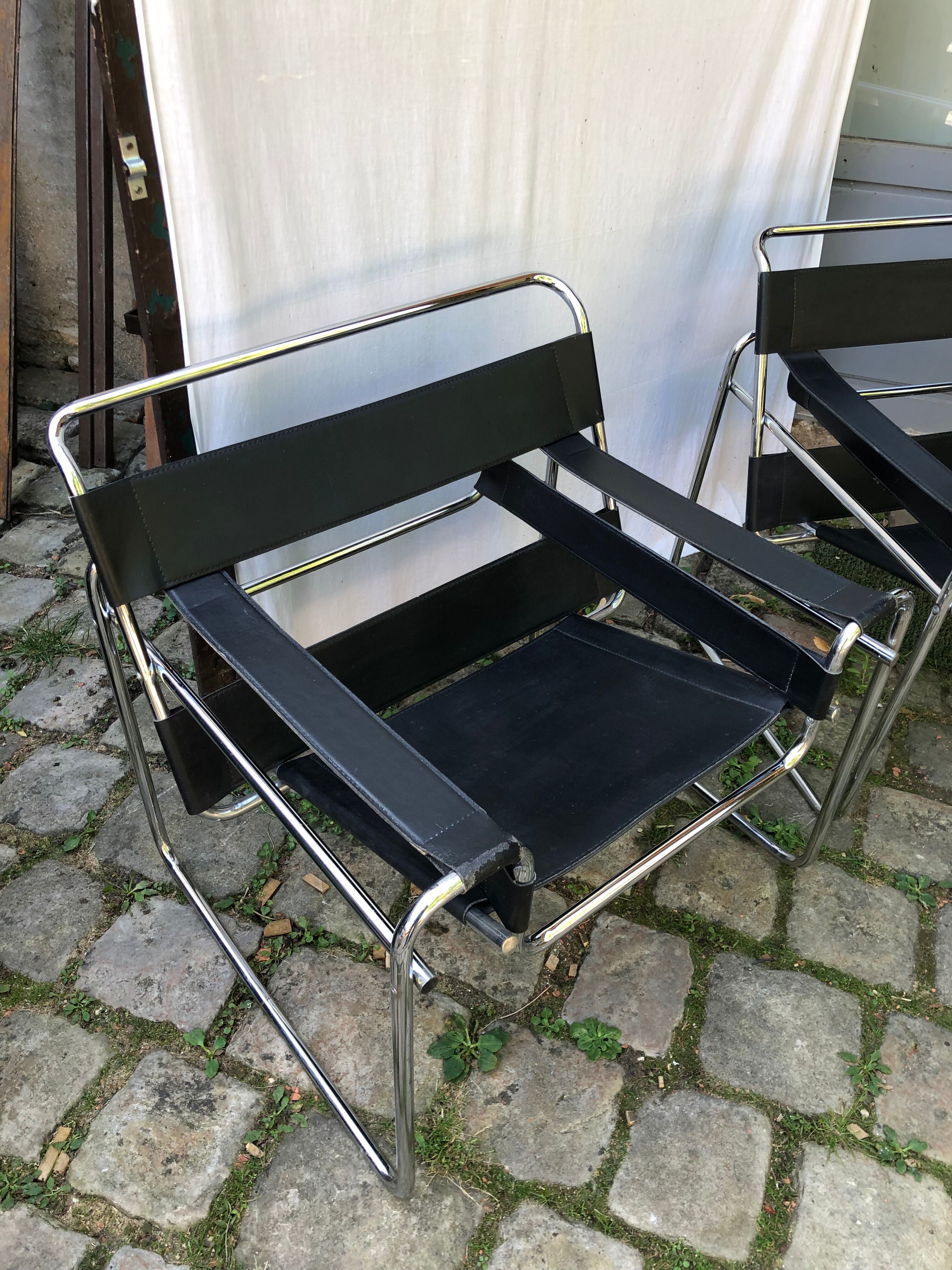 Pair of Wassily armchairs by Marcel Breuer