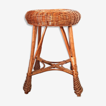 Vintage rattan stool