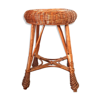 Vintage rattan stool