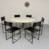 Round marble table T69 design Osvaldo Borsani for Tecno year 70