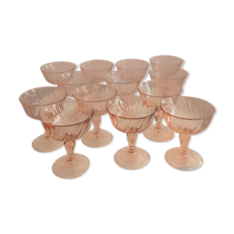 Pink champagne glass