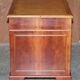Vintage walnut desk with a leather top and two drawers.