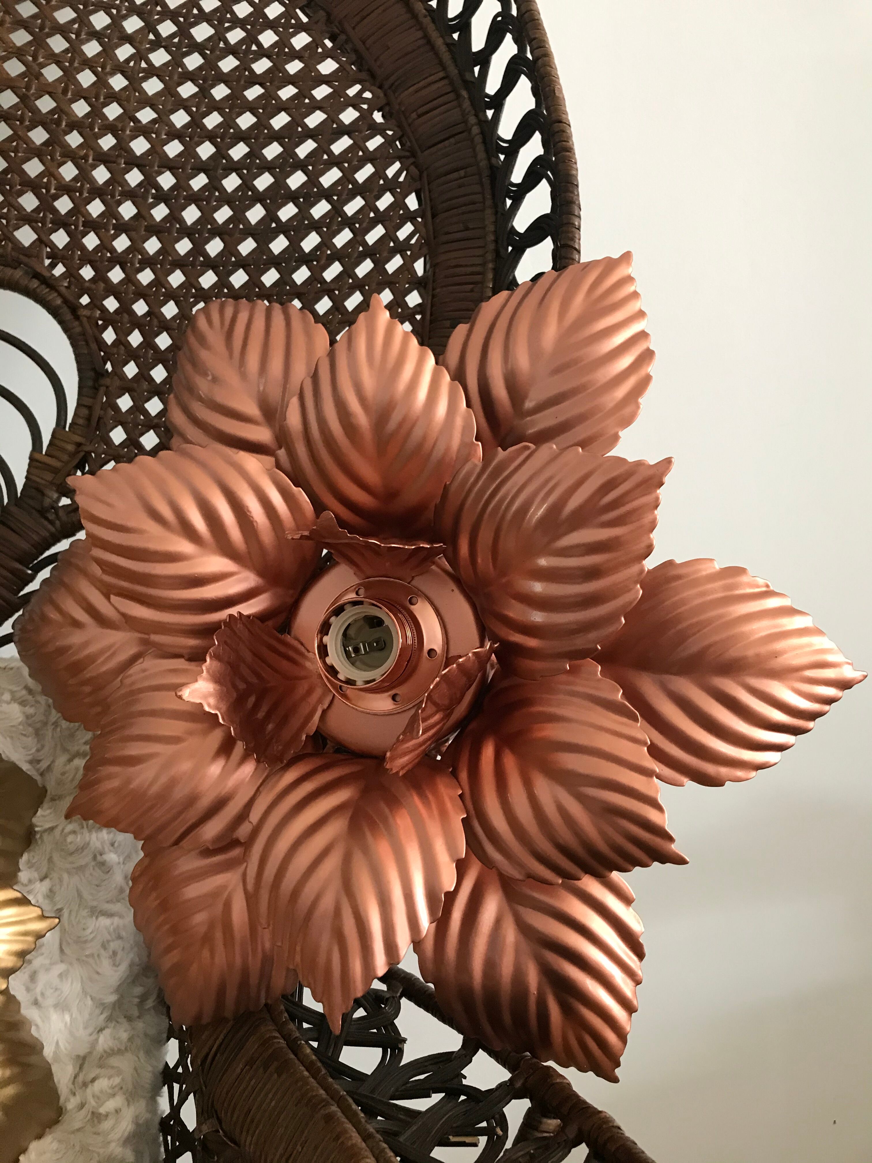 Applique vintage fleur Masca revisitée en or rose
