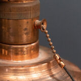 White Mazda opaline lamp on stand in wood and brass