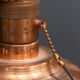 White Mazda opaline lamp on stand in wood and brass