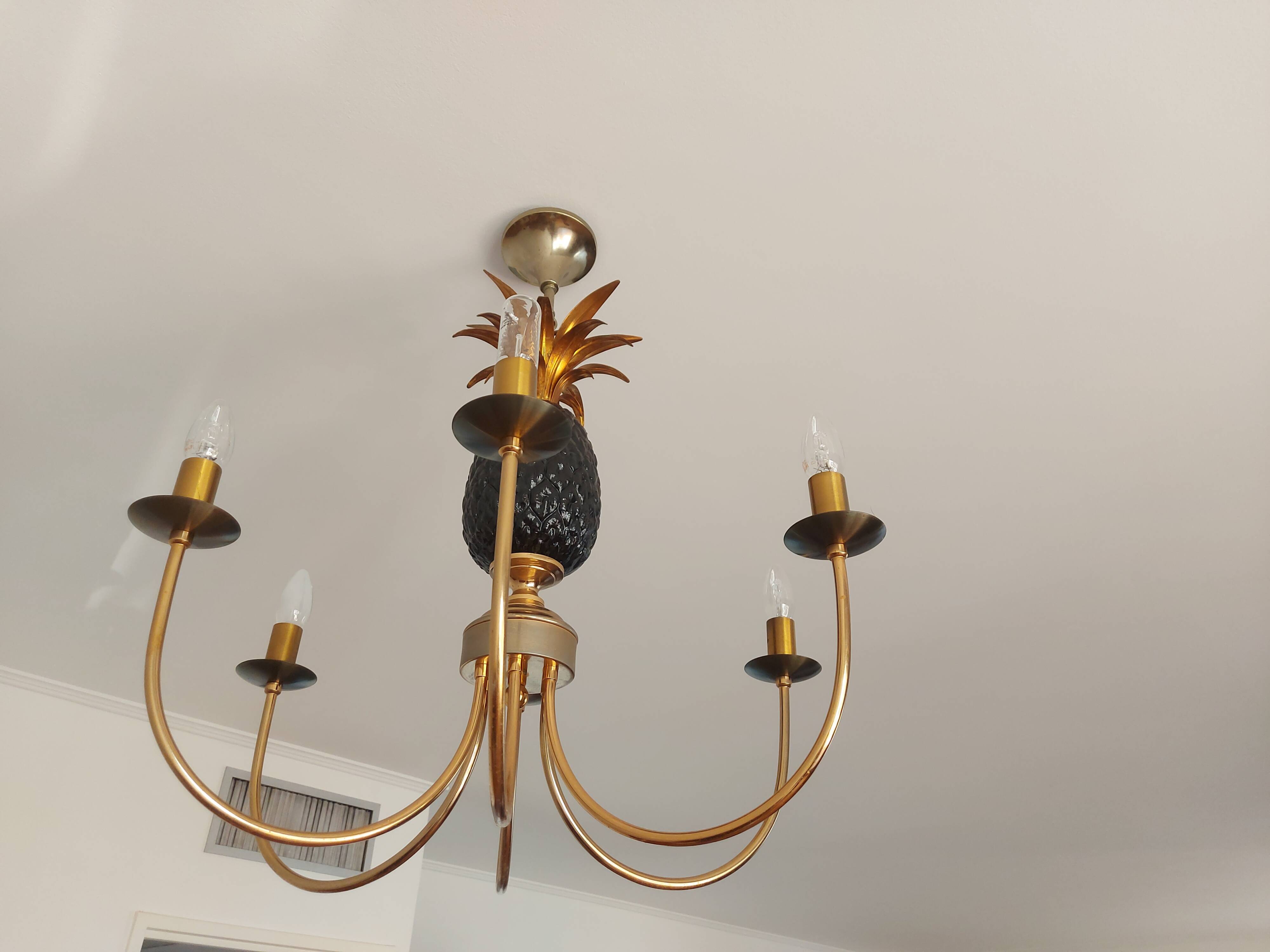 Pineapple chandelier from the 70'S in brass