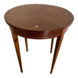 Table bois marqueterie pieds dorés