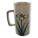 Mug en grès décor floral
