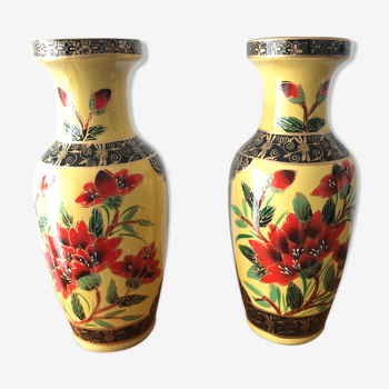 Paire de grands vases japonisant